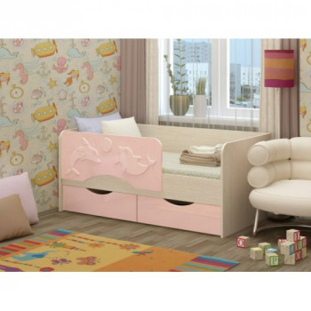 Алена-1 Кровать детская 2 ящика 1.6 Розовый глянец в Нижнем Ингаше - nizhnij-ingash.mebel54.com | фото
