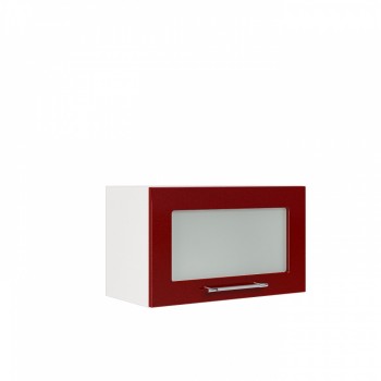 Бруклин ШВГС 600 Шкаф верхний горизонтальный со стеклом (Бетон белый/корпус Белый) в Нижнем Ингаше - nizhnij-ingash.mebel54.com | фото