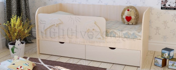 Друзья Кровать детская 2 ящика 1.6 Ваниль глянец в Нижнем Ингаше - nizhnij-ingash.mebel54.com | фото