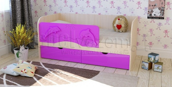 Друзья Кровать детская 2 ящика 1.8 Фиолетовый глянец в Нижнем Ингаше - nizhnij-ingash.mebel54.com | фото