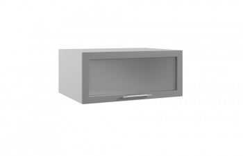 Гарда ГПГС 800 шкаф верхний горизонтальный глубокий со стеклом (Белый Эмалит/корпус Серый) в Нижнем Ингаше - nizhnij-ingash.mebel54.com | фото