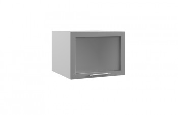 Гарда ГВПГС 600 шкаф верхний горизонтальный глубокий со стеклом высокий (Белый Эмалит/корпус Серый) в Нижнем Ингаше - nizhnij-ingash.mebel54.com | фото
