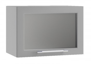 Гарда ПГС 500 шкаф верхний горизонтальный со стеклом (Белый Эмалит/корпус Серый) в Нижнем Ингаше - nizhnij-ingash.mebel54.com | фото