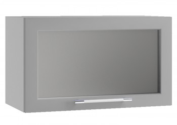 Гарда ПГС 600 шкаф верхний горизонтальный со стеклом (Белый Эмалит/корпус Серый) в Нижнем Ингаше - nizhnij-ingash.mebel54.com | фото