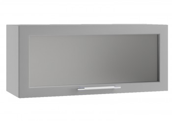 Гарда ПГС 800 шкаф верхний горизонтальный со стеклом (Белый Эмалит/корпус Серый) в Нижнем Ингаше - nizhnij-ingash.mebel54.com | фото
