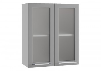 Гарда ПС 600 шкаф верхний со стеклом (Белый Эмалит/корпус Серый) в Нижнем Ингаше - nizhnij-ingash.mebel54.com | фото