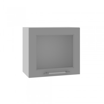 Гарда ВПГС 500 шкаф верхний горизонтальный со стеклом высокий (Белый Эмалит/корпус Серый) в Нижнем Ингаше - nizhnij-ingash.mebel54.com | фото