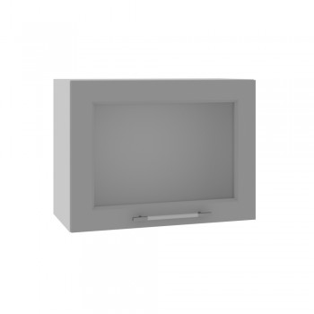 Гарда ВПГС 600 шкаф верхний горизонтальный со стеклом высокий (Белый Эмалит/корпус Серый) в Нижнем Ингаше - nizhnij-ingash.mebel54.com | фото