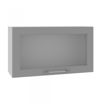 Гарда ВПГС 800 шкаф верхний горизонтальный со стеклом высокий (Белый Эмалит/корпус Серый) в Нижнем Ингаше - nizhnij-ingash.mebel54.com | фото