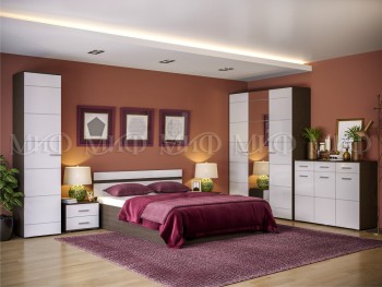 Спальня Нэнси (Венге/Белый глянец) в Нижнем Ингаше - nizhnij-ingash.mebel54.com | фото