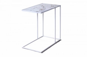 Журнальный столик Stone 018 (Прямоугольный) Металл/Керамика 500 Белый в Нижнем Ингаше - nizhnij-ingash.mebel54.com | фото