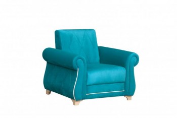 Кресло для отдыха "Порто" (велюр киви бирюза / микровельвет крем) в Нижнем Ингаше - nizhnij-ingash.mebel54.com | фото