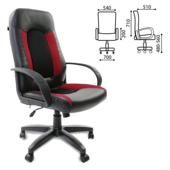 Кресло офисное BRABIX Strike EX-525 (черно-красный) в Нижнем Ингаше - nizhnij-ingash.mebel54.com | фото
