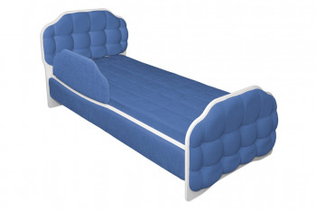 Кровать 160 Атлет 29 Синий (мягкий бортик) в Нижнем Ингаше - nizhnij-ingash.mebel54.com | фото