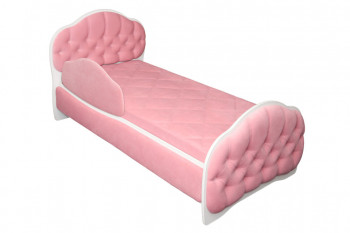 Кровать 160 Гармония 36 Светло-розовый (мягкий бортик) в Нижнем Ингаше - nizhnij-ingash.mebel54.com | фото
