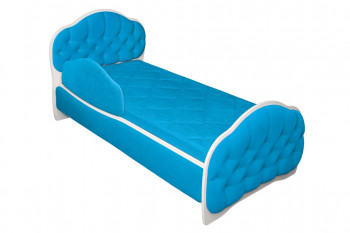 Кровать 160 Гармония 84 Ярко-голубой (мягкий бортик) в Нижнем Ингаше - nizhnij-ingash.mebel54.com | фото