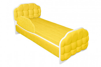 Кровать 170 Атлет 74 Жёлтый (мягкий бортик) в Нижнем Ингаше - nizhnij-ingash.mebel54.com | фото