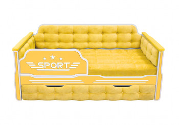 Кровать 170 серии Спорт 1 ящик 74 Жёлтый (мягкие боковые накладки) в Нижнем Ингаше - nizhnij-ingash.mebel54.com | фото