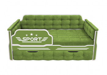 Кровать 170 серии Спорт 1 ящик 76 Зелёный (мягкие боковые накладки) в Нижнем Ингаше - nizhnij-ingash.mebel54.com | фото