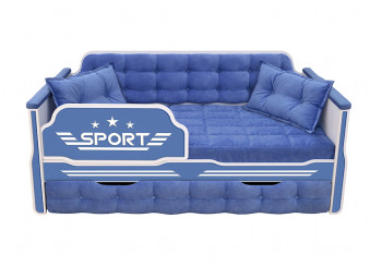 Кровать 170 серии Спорт 1 ящик 85 Синий (подушки) в Нижнем Ингаше - nizhnij-ingash.mebel54.com | фото