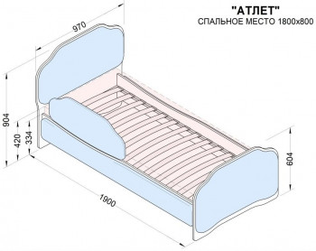 Кровать 180 Атлет 29 Синий (мягкий бортик) в Нижнем Ингаше - nizhnij-ingash.mebel54.com | фото