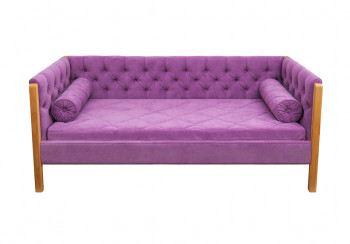 Кровать 180 серии Леди  32 Фиолетовый (подушка валик) в Нижнем Ингаше - nizhnij-ingash.mebel54.com | фото