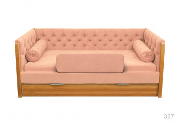 Кровать 180 серии Леди + ящик 15 Бледно-розовый (мягкий бортик/подушка валик) в Нижнем Ингаше - nizhnij-ingash.mebel54.com | фото