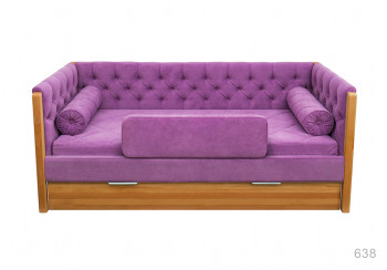 Кровать 180 серии Леди + ящик 32 Фиолетовый (мягкий бортик/подушка валик) в Нижнем Ингаше - nizhnij-ingash.mebel54.com | фото