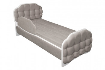 Кровать 190 Атлет Lux 96 Серый (мягкий бортик) в Нижнем Ингаше - nizhnij-ingash.mebel54.com | фото