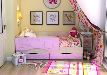 Кровать Алиса КР-812 1,6 Белфорд/Розовый металлик в Нижнем Ингаше - nizhnij-ingash.mebel54.com | фото
