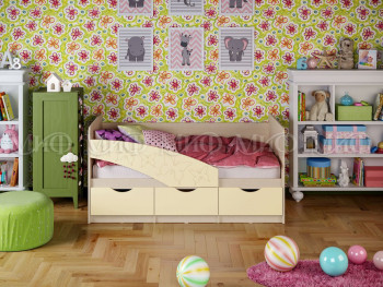 Кровать Бабочки 1,8м (Ваниль матовый) в Нижнем Ингаше - nizhnij-ingash.mebel54.com | фото