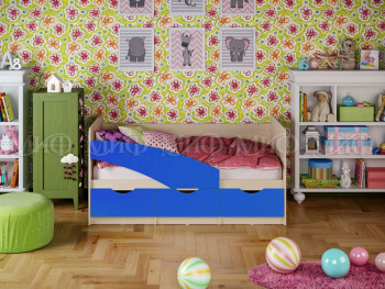 Кровать Бабочки 2,0м (Синий матовый) в Нижнем Ингаше - nizhnij-ingash.mebel54.com | фото