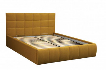 Кровать "Диана" ш. 1600 (Н=1010мм) (жаккард горчица) в Нижнем Ингаше - nizhnij-ingash.mebel54.com | фото