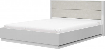 Кровать двойная 1400х2000 Вива (Белый/Белый глянец/Платина) в Нижнем Ингаше - nizhnij-ingash.mebel54.com | фото