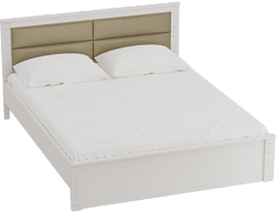 Кровать Элана 1600 с основанием Бодега белая в Нижнем Ингаше - nizhnij-ingash.mebel54.com | фото