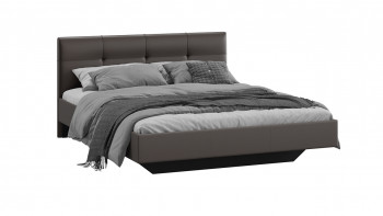 Кровать «Элис» c мягкой обивкой тип 1 Экокожа/Темно-коричневый/1400 в Нижнем Ингаше - nizhnij-ingash.mebel54.com | фото