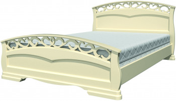 Кровать Грация-1 из массива сосны 1400*2000 Слоновая кость в Нижнем Ингаше - nizhnij-ingash.mebel54.com | фото