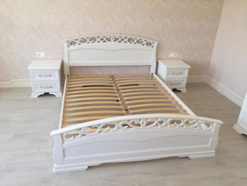 Кровать Грация-1 из массива сосны 900*2000 Белый античный в Нижнем Ингаше - nizhnij-ingash.mebel54.com | фото