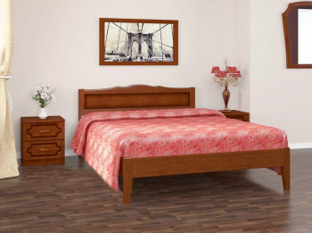 Кровать Карина-7 из массива сосны 1200*2000 Орех в Нижнем Ингаше - nizhnij-ingash.mebel54.com | фото