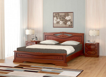 Кровать Карина-7 из массива сосны 1400*2000 Орех в Нижнем Ингаше - nizhnij-ingash.mebel54.com | фото