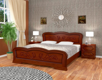 Кровать Карина-8 из массива сосны 1200*2000 Орех в Нижнем Ингаше - nizhnij-ingash.mebel54.com | фото