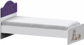 Кровать Каспер с мягкой спинкой и фотопечатью (800х1900)Белый/Фиолетовый в Нижнем Ингаше - nizhnij-ingash.mebel54.com | фото