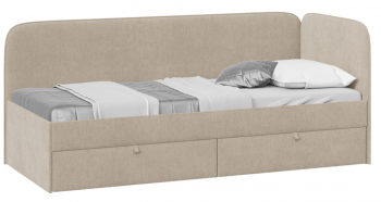 Кровать «Молли» с мягкой обивкой (900) тип 1 (Микровелюр Scandi Cream 03) в Нижнем Ингаше - nizhnij-ingash.mebel54.com | фото