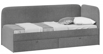 Кровать «Молли» с мягкой обивкой (900) тип 1 (Микровелюр Scandi Graphite 22) в Нижнем Ингаше - nizhnij-ingash.mebel54.com | фото