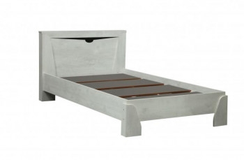 Кровать одинарная 33.07 с настилом "Лючия" (ш. 900)/(бетон пайн белый / венге / белый) в Нижнем Ингаше - nizhnij-ingash.mebel54.com | фото