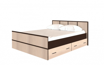 Кровать Сакура с настилом и ящиками 1,4 (Венге/Лоредо) в Нижнем Ингаше - nizhnij-ingash.mebel54.com | фото
