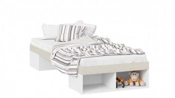 Кровать «Сканди»  Дуб Гарден/Белый в Нижнем Ингаше - nizhnij-ingash.mebel54.com | фото