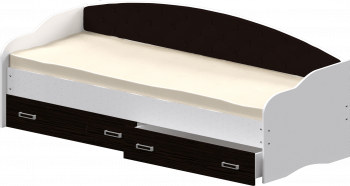 Кровать Софа-7 с мягкой спинкой (800х1900) Белый/Венге в Нижнем Ингаше - nizhnij-ingash.mebel54.com | фото