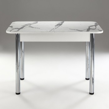 Кухонный стол 1100*700/400 ф 2 Пластик, мрамор белый в Нижнем Ингаше - nizhnij-ingash.mebel54.com | фото