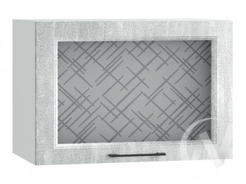 Либерти Шкаф верхний горизонтальный со стеклом ШВГС 609 (Холст грей/корпус белый) в Нижнем Ингаше - nizhnij-ingash.mebel54.com | фото